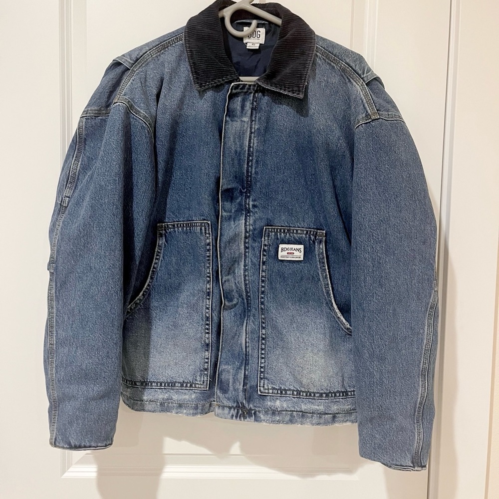 BDG Urban Outfitters Denim Workwear Jacket with Corduroy Collar